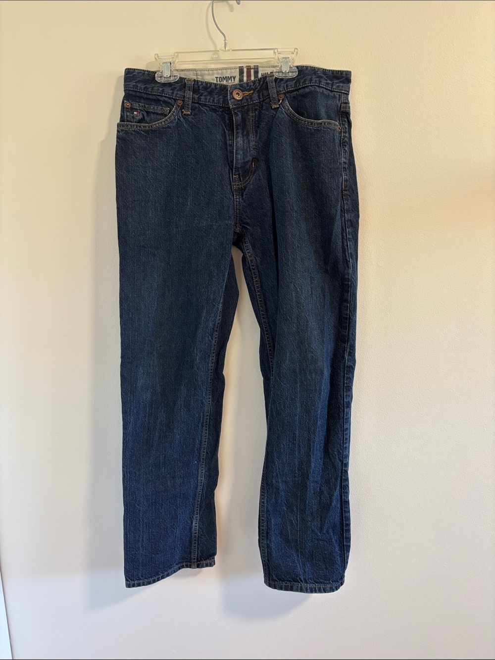 Tommy Hilfiger Men’s Straight Jeans in Dark Blue Denim 30x30